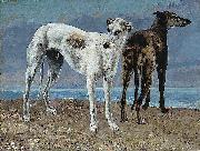 Gustave Courbet The Greyhounds of the Comte de Choiseul oil painting reproduction